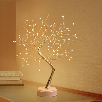 Fairy Light Spirit Tree,20" Tabletop Bonsai 108 LED Tree Light, USB or Battery Powered,Touch Sensor Switches,DIY Artificial Tree Lamp for Bedroom Desktop Christmas Room Decor (Warm White)