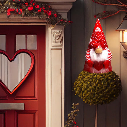 Valentine's Day Gnome Tree Topper with Top Hat Tree Topper Gnome Tomte Tree Ornament Treetop Christmas Tree for Valentine's Day Wedding Holiday Party Supplies Home Decorative Party