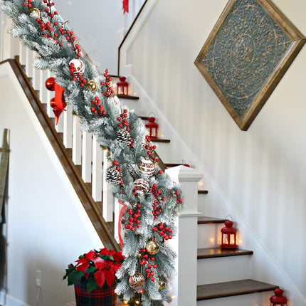 Artiflr 6 Feet Artificial Christmas Pine Garland, Winter Greenery Garland for Holiday Season Mantel Fireplace Table Runner Centerpiece Decor