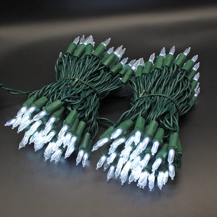 150 LED Cool White Christmas String Lights, 50 FT Green Wire, UL Connectable, Xmas Lights Outdoor or Indoor (Cool White)