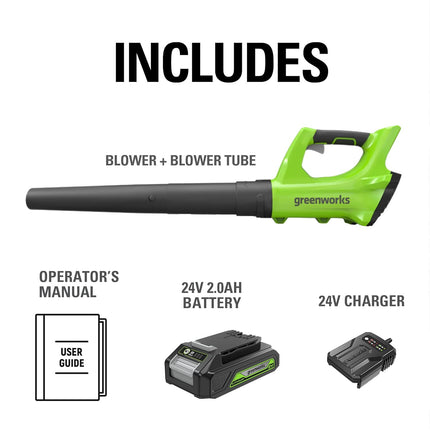 Greenworks 24V 12-Inch Cordless String Trimmer, 2.0 AH Battery Included, ST24B210