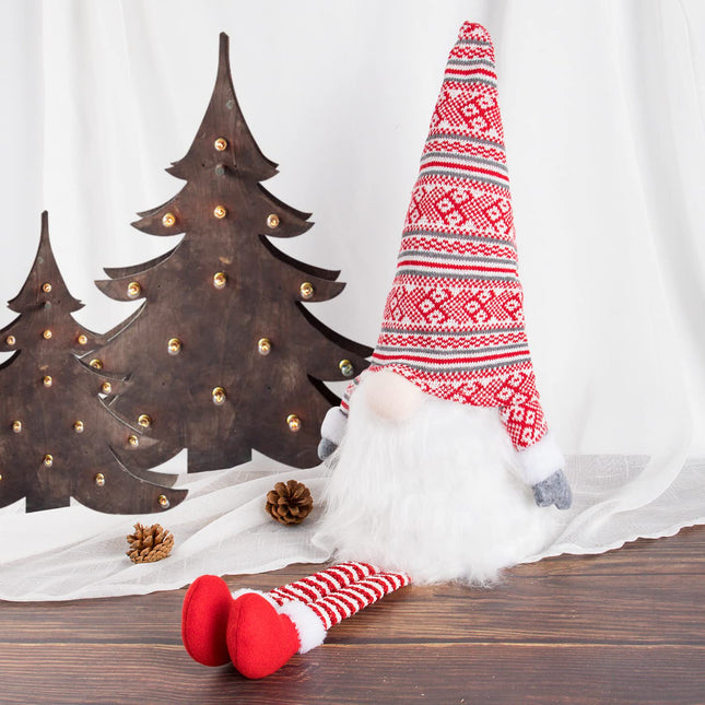 Ywlake Christmas Tree Topper Large Tomte Gnome Santa Ornaments 23 Inch, Plush Gnome with High Hat and Legs for Xmas Tree Home Fireplace Table Ornaments Decorations (Red)