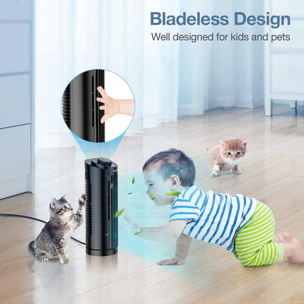 Grelife Oscillating Fan, Desk Table Fan With 3 Speeds, Quiet Cooling, Tower Fans 70° Oscillation, 13'' Portable Small Bladeless