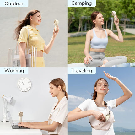 Jisulife Handheld Portable Turbo Fan 16H Max Cooling Time], 4000Mah Usb Rechargeable Personal Battery Operated Mini Small Pocket