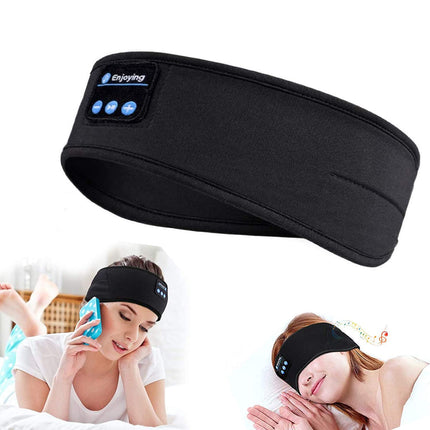 Sleep Headphones Bluetooth Headband,Upgrage Soft Sleeping Wireless Music Sport Headbands, Long Time Play Sleeping Headsets with Built in Speakers Perfect for Workout, Running, Yoga (Black)