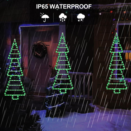 Christmas Decoration Lights, 4.8ft LED Ladder Lights, Christmas Hanging Lights, 8 Light Modes Plug-in Waterproof Christmas Lights for Indoor Outdoor, Wall, Window, Garden - Green