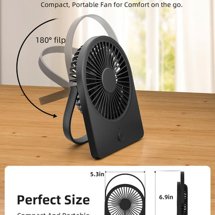 3.5 Usb Fan, Strong Wind Ultra Quiet Small Desk Fan Foldable 3 Speeds Adjustable, UsbC Corded Powered Personal Fan For Home