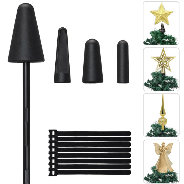 Christmas Tree Topper Holder, Universal Tree Topper Stabilizer Support Fits All Base Types for Halloween Christmas Tree Topper Stars Angel Finial Festival Treetop Decorations Ornaments, Black