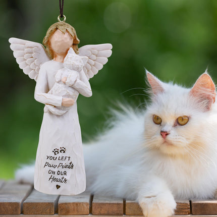 Cat Christmas Tree - Cat Ornament, Christmas Tree Topper Angel, Christmas Tree for Cats, Cat Christmas Ornament, Christmas Cat Tree, Cat Figurines, White Cat Ornament