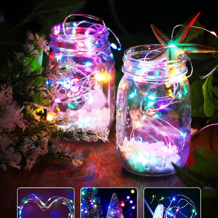 Brightown 12 Pack Easter Led Fairy Lights Battery Operated String Lights Waterproof Silver Wire 7 Feet 20 Led Firefly Starry Moon Lights for DIY Wedding Party Bedroom Patio Christmas