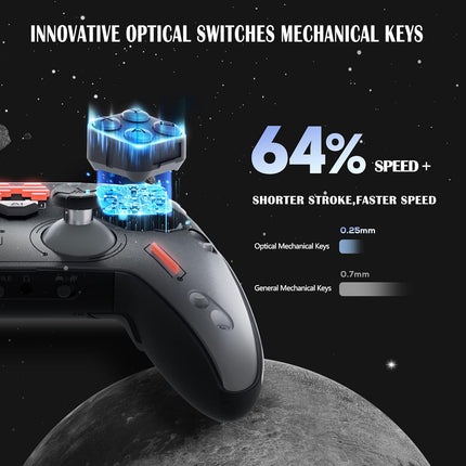 Zeus 2 Optical Micro Switches Elite Game Controller For PC Switch Mobile Steam Gaming,1000 mAh/Motion Control/3 Joysticks/Keys Modular/Vibratable Triggers/6 Custom Keys/Audio Jack (Galaxy Black)