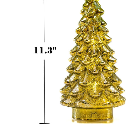 Glass Christmas Tree Xmas Centerpiece Table Decorations Christmas Tree Decoration with Fairy Lights