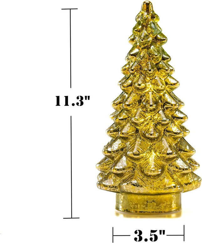 Glass Christmas Tree Xmas Centerpiece Table Decorations Christmas Tree Decoration with Fairy Lights