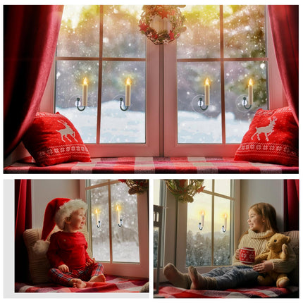10 PCS LED Window Flameless Taper Candle, Battery Operated Christmas Tree Candle Lights with Remote Timer, Flickering Tree Candles Ideal for Christmas Garden Wedding Birthday Party Decoration.…