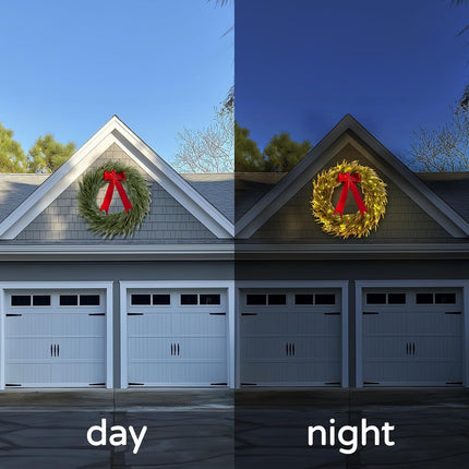 Large Christmas Wreath with Light for Outdoor - 35 Inch Prelit Christmas Wreaths for Outside Wall - Lighted Green Wreath All Season Decor