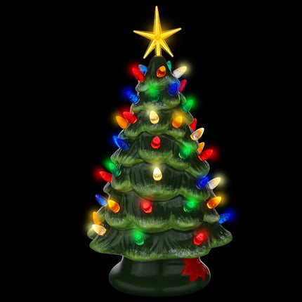 6 Pieces Ceramic Christmas Tree Star Replacement Light Ceramic Tree Star Ornament Christmas Tree Replacement Light Bulbs for Ceramic Tree Accessories (Red, Yellow, Transparent)