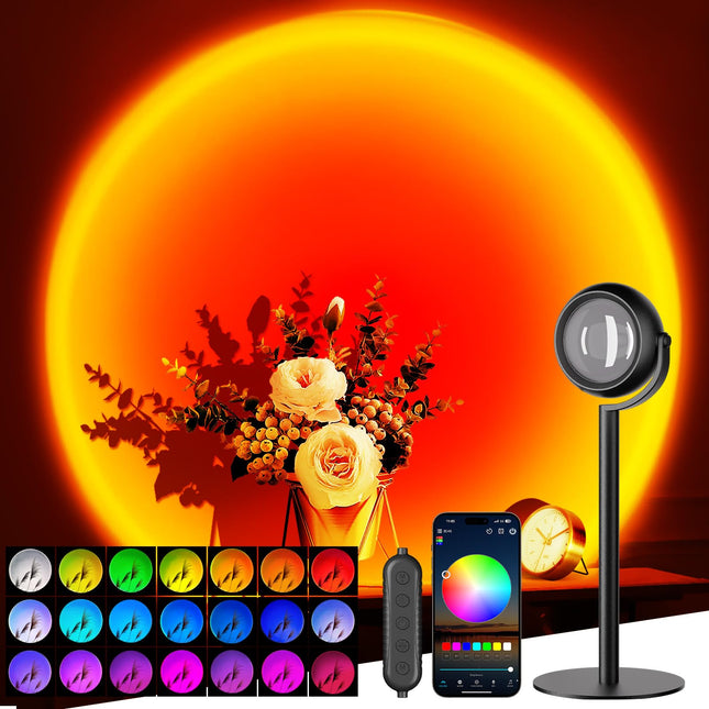 d Sunset Lamp Projector with APP Control, Endless Color Changing Led Lights, Sunlight Lamp Mood Lighting Sunset Lamps, for Party Bedroom Room Decor Christmas s Photography