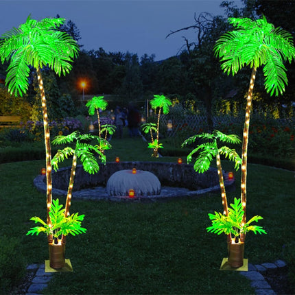 Artificial Palm Trees for Outside Patio,Lighted Palm Tree 6Ft LED Christmas Tree Fake Tropical Plant Light for Tiki Bar Pool Porch Deck Party