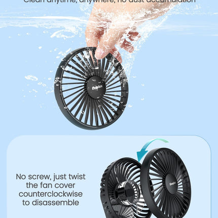 Easyacc Portable Handheld Fan, 5000Mah 32H Rechargable Personal Fan, 5 Speed Powerful Ultra Quiet Usb C Small Desk Fan, 180° Fold