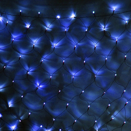 Christmas Net Lights Outdoor Mesh Lights 9.8ft x 6.6ft 198 LED Blue Net Lights Plug in 8 Modes Connectable for Garden Lawn Bushes Halloween Decorations