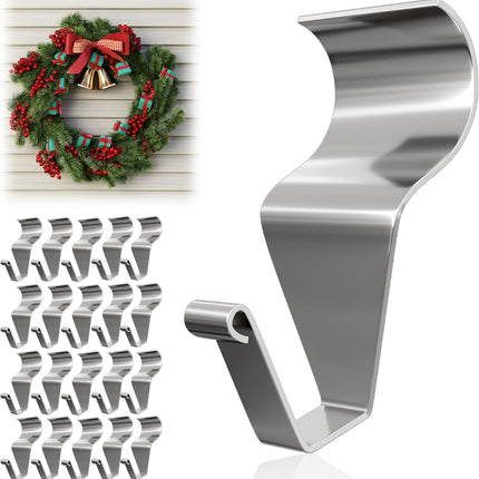 Goabroa No Hole Siding Hooks for Hanging Outdoor, 20 Pack Heavy-Duty Stainless Steel Vinyl Siding Hangers, Siding Hooks for Hanging Christmas Light＆Wreaths