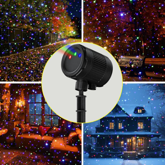 Laser Christmas Projector Lights Outdoor, 3 Color Laser Light Projector, Firefly Lights Show with RF Remote, Waterproof, Indoor Holiday Decoration, Christmas , Wedding, Home Decor, Party, Garden