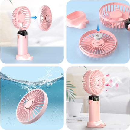 Personal Fan, Portable Hanging Neck Fan, 4000Mah UsbC Rechargeable 5Speed Modes Powerful Desktop Fan With Base, Max 16H Run Time