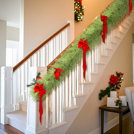 6FT Artificial Christmas Garland, Realistic Greenery Cypress Pine Garland for Mantle Table Railing Fireplace Indoor Outdoor Christmas Decoration