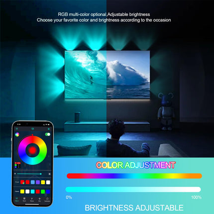 LED String Downlights 13.5ft RGB Color Changing for Bedroom, IP65 Waterproof Music Sync LED Light Strips for TV 32-65 inch with Remote APP Control for Party, Christmas, Halloween, Birthday