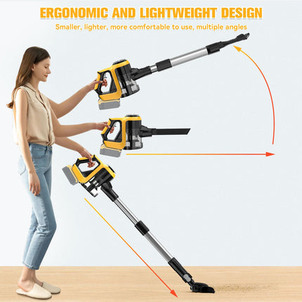 d Cordless Vacuum Cleaner For Dewalt 20V18V Battery, 6 In 1 Lightweight Stick Vacuum With Wall Mount, 150W 12Kpa Lightweight Vacuum Cleaner With Led Brush Head For Hardwood Floor Carpet