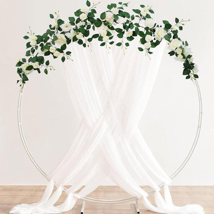 Artificial Flowers Eucalyptus Garland with Flowers 6FT Fall Flowers,Wedding Arch Flowers,Wedding Table Garland,Flocked garland, Wedding Decorations,garland christmas decorations ( white)