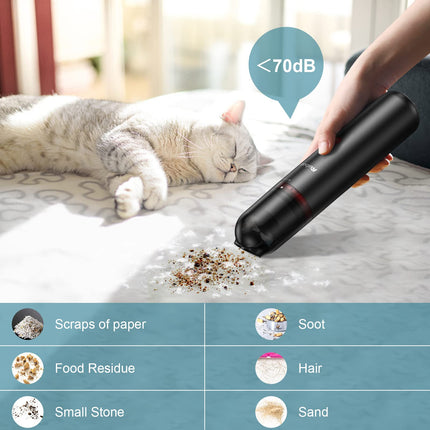 Rubot Car Vacuum Cleaner, 16Kpa Strong Suction Car Vacuum Cordless Rechargeable, Hand Held Vacuum,Portable Vacuum Cleaner For Homecar, Car Charger,Mini Vacuum,Handheld Vacuum,Blackp12 Plus