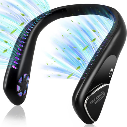 6000Mah Portable Neck Fan Rechargeable, Bladeless Operated Wearable Personal Fan With 3 Speeds, 360°Cooling Leafless Hanging Neck