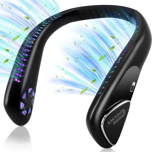 6000Mah Portable Neck Fan Rechargeable, Bladeless Operated Wearable Personal Fan With 3 Speeds, 360°Cooling Leafless Hanging Neck