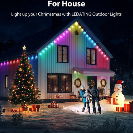 Permanent Outdoor Lights, 100ft with 72 LED Eaves Lights IP67 Waterproof, Smart Outdoor Lights with DIY Scene Modes for Party, Holiday, and Game Day, Work with Alexa, Google Assistant