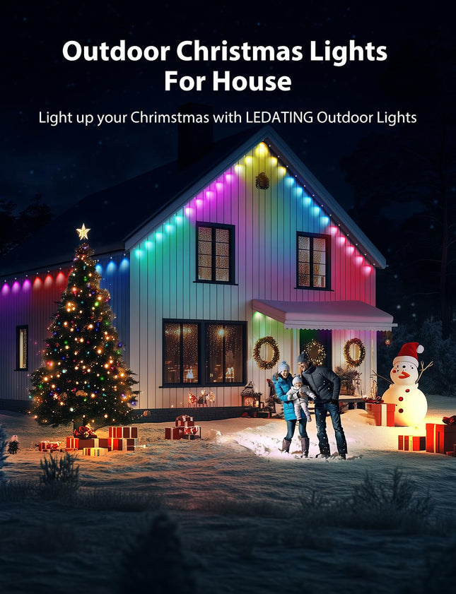 Permanent Outdoor Lights, 100ft with 72 LED Eaves Lights IP67 Waterproof, Smart Outdoor Lights with DIY Scene Modes for Party, Holiday, and Game Day, Work with Alexa, Google Assistant