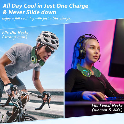 Neck Fan Portable, Rechargeable Wearable Fan, Personal Fans For Your Neck, Adjustable Air Direction Width, Flexible Cooling Fan