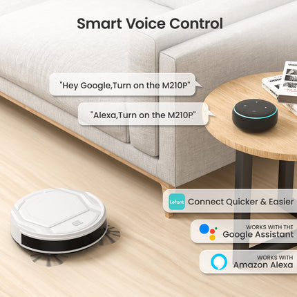 Lefant M210 Pro Robot Vacuum Cleaner, 2200Pa Powerful Suction, 120 Mins Runtime, Automatic Selfcharging, Wifiappalexa Control, Ideal For Pet Hair, Hard Floor And Lowpile Carpet