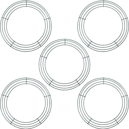 URATOT Wire Wreath Frame Round Christmas Dark Green Wreath Frame Metal DIY Floral Crafts Wire Wreath Ring Round for Year Thanksgiving Valentines Day Decorations (5, 12 inch)