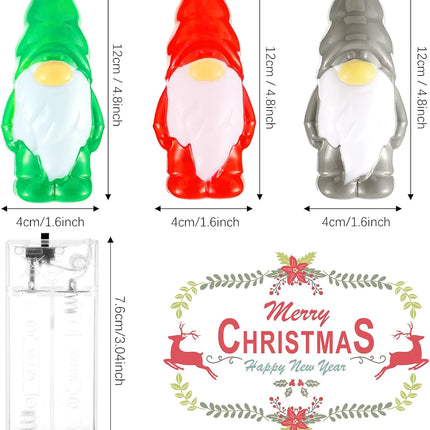 Christmas String Lights Gnome LED String Lights 5.9 Feet 10 Winter Garland Lights String Red Green White Lights String for Christmas Tree Supply Indoor Outdoor Garland(Charming Style)