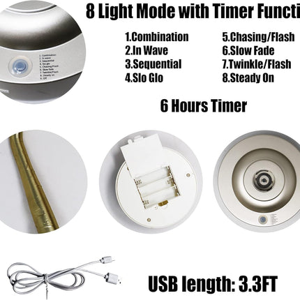 Tabletop Tree Light 108 LED Timer Function with Adjustable Twinkle Branches Bonsai Tree Lights 8 Lighting Modes Golden Branch for Room Home Bedroom Party Decor（Warm White）