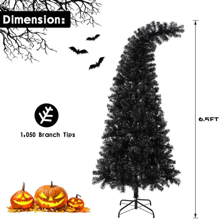 BDL 6.5ft Artificial Black Christmas Tree Outdoor Bendable Black Christmas Tree Halloween Tree for Home, Office, Outdoor, Indoor Decor