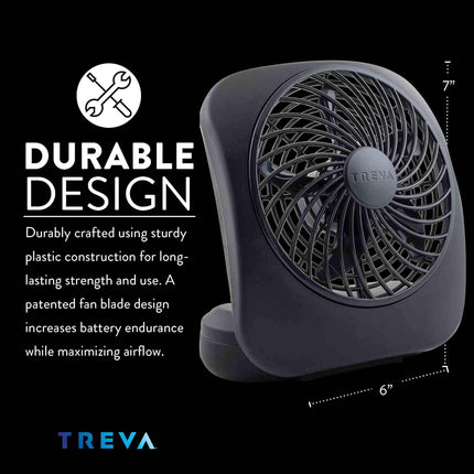 O2Cool Treva 5 Inch Battery Powered Fan Portable Desk Fan 2 Cooling Speeds With Compact Folding Tilt Design Small Fan Cubicle