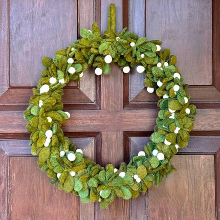 Humble Hilo Handmade Felt Flower Wreaths Christmas Wreath Decor Fall Door Wreath (Holiday Wreath)