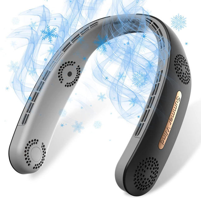 Neck Fan 4 Turbo 6000Mah Portable Neck Fan 360°Cooling Airflow Bladeless Neck Fan Usb Rechargeable With 3 Speeds Adjustment