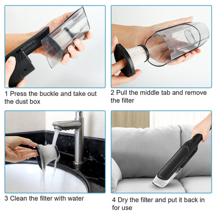Handheld Vacuum, Car Vacuum Cleaner Cordless, Mini Portable Rechargeable Wireless Vacuum Cleaner For Pet Hair, Home, And Car Cleaning, Up To 30 Mins Runtime