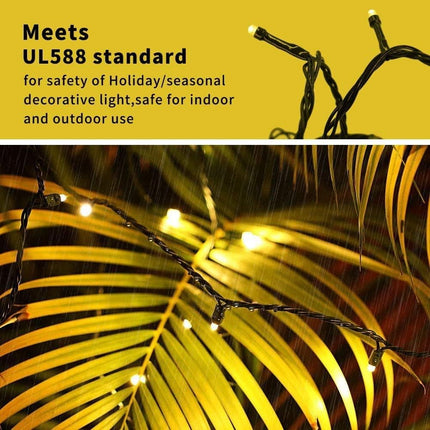 FULLBELL String Lights Fairy Lights Black String Lights 33ft 100 LED Memory Controller, Extendable String Lights for Indoor Outdoor (Warm White)