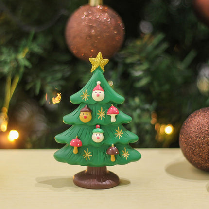 4.5 Inch Resin Tabletop Christmas Tree - Perfect for Office, Home or Adorable Miniature Christmas Tree Decorations Great Idea