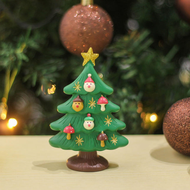 4.5 Inch Resin Tabletop Christmas Tree - Perfect for Office, Home or Adorable Miniature Christmas Tree Decorations Great Idea