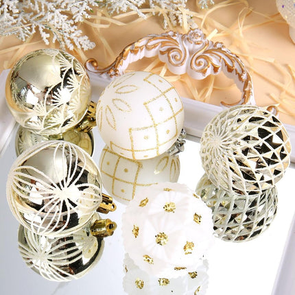 SUPREME XMAS Christmas Ornaments Set, 30pcs 2.36'' White and Gold Christmas Balls Ornaments for Christmas Tree Decorations Shatterproof Hanging Baubles for Thanksgiving Xmas Holiday Party Home Decor
